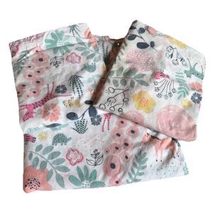 Pottery Barn Kids Sasha's Garden ONE Queen Flat Sheet 2 Std Cases Cotton Vtg